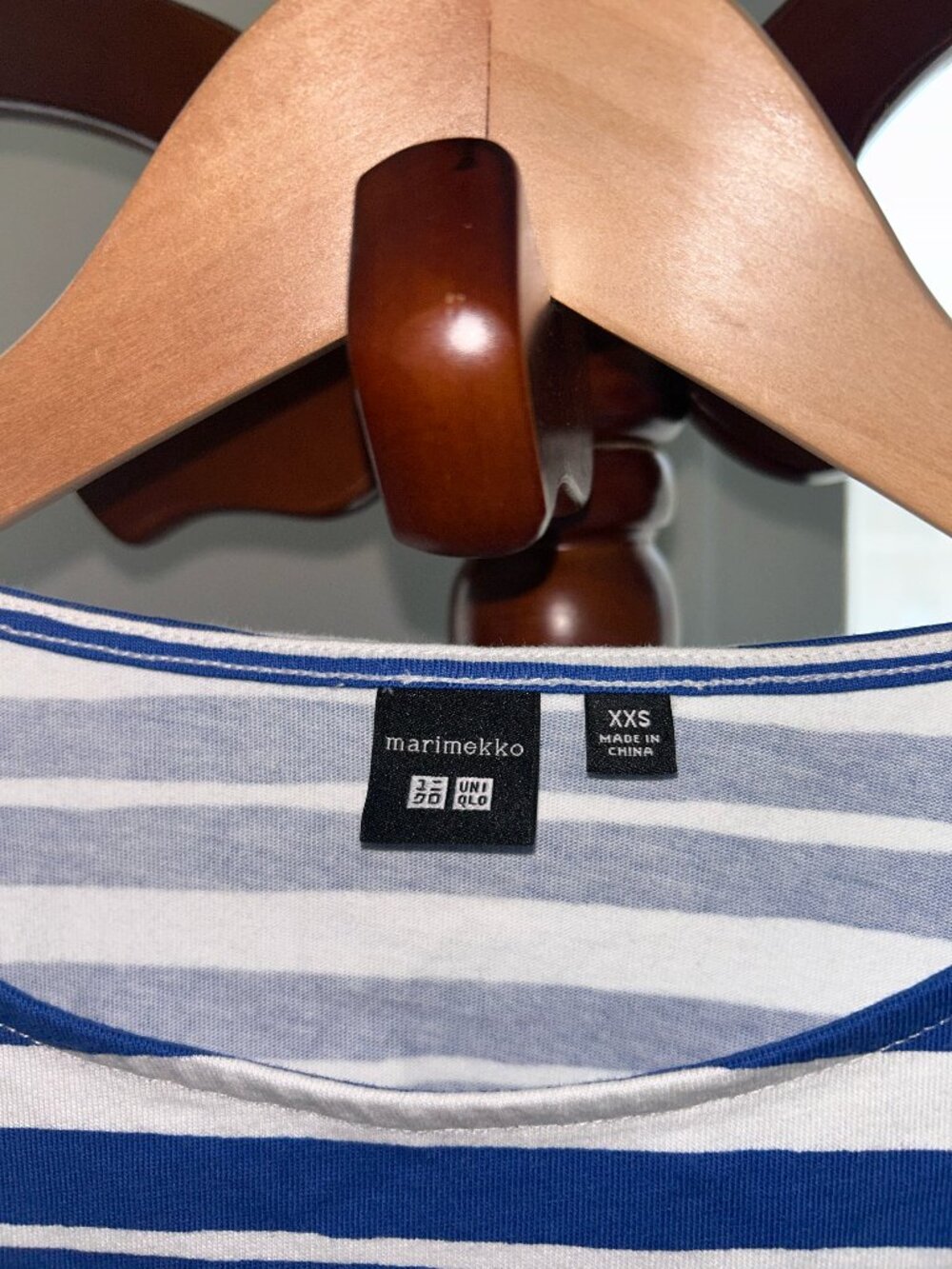 Uniqlo Marimekko Oversized Blue Stripped Top, XXS